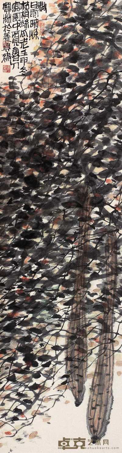 姜宝林 壬申（1992年）作 秋意 立轴 152×42cm